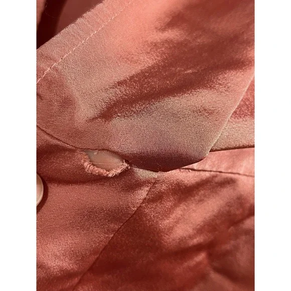 Anthropologie Dress Ruched Asymmetrical Mini Size 0 Pink Club Chic Satin - Picture 10 of 10